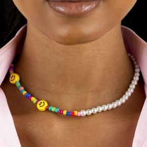ADINAS SMILEY FACE AND PEARL NECKLACE